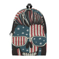 American Flag Skull Print School Backpack