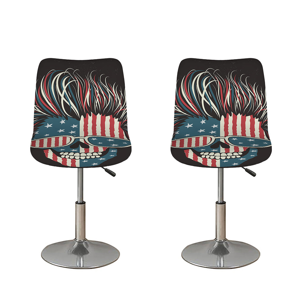 American Flag Skull Print Bar Stool Covers