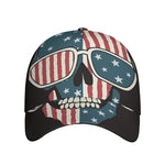 American Flag Skull Print Baseball Cap