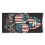 American Flag Skull Print Beach Towel