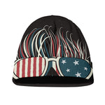 American Flag Skull Print Beanie