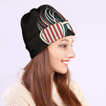American Flag Skull Print Beanie