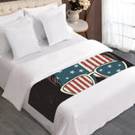 American Flag Skull Print Bed Runner