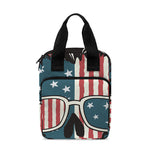 American Flag Skull Print Bible Tote Bag