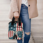American Flag Skull Print Bible Tote Bag