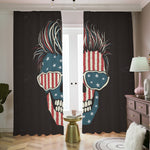 American Flag Skull Print Blackout Pencil Pleat Curtains