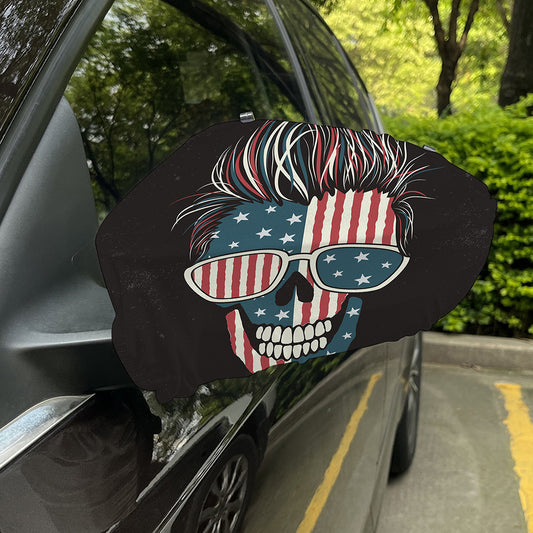 American Flag Skull Print Car Side Mirror Covers