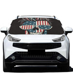 American Flag Skull Print Car Windshield Snow Cover
