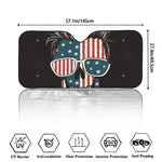 American Flag Skull Print Car Windshield Sun Shade