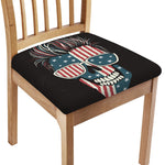 American Flag Skull Print Chair Cushion Cover