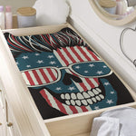 American Flag Skull Print Changing Pad Cover