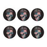 American Flag Skull Print Coaster Set