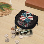 American Flag Skull Print Coin Purse
