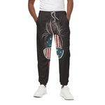 American Flag Skull Print Cotton Pants