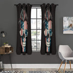 American Flag Skull Print Curtain