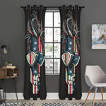 American Flag Skull Print Curtain