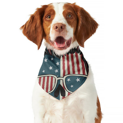 American Flag Skull Print Dog Bandana