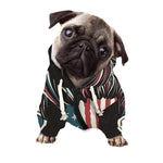 American Flag Skull Print Dog Zip Up Hoodie
