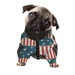 American Flag Skull Print Dog Zip Up Jacket