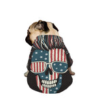 American Flag Skull Print Dog Zip Up Jacket