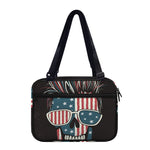 American Flag Skull Print Double Strap Bible Bag