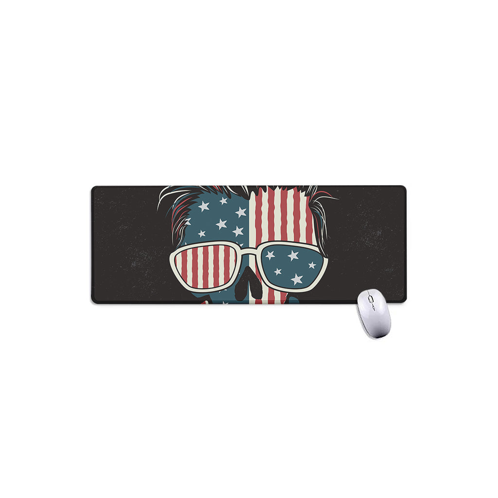 American Flag Skull Print Extended Mouse Pad