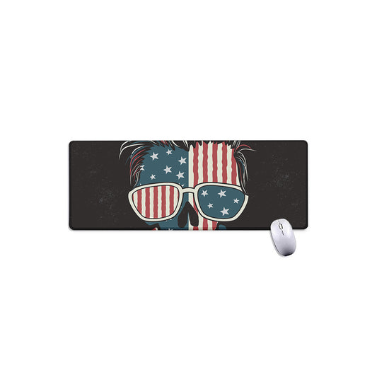 American Flag Skull Print Extended Mouse Pad