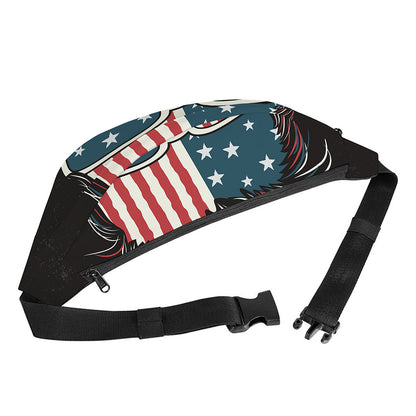 American Flag Skull Print Fanny Pack