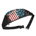American Flag Skull Print Fanny Pack
