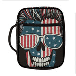 American Flag Skull Print Front Pocket Bible Bag