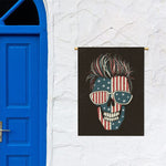 American Flag Skull Print Garden Flag