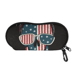 American Flag Skull Print Glasses Case