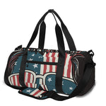 American Flag Skull Print Gym Bag