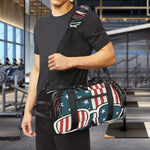 American Flag Skull Print Gym Bag