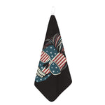 American Flag Skull Print Hand Towel