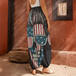 American Flag Skull Print Harem Pants