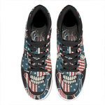 American Flag Skull Print High Top Leather Sneakers
