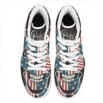 American Flag Skull Print High Top Leather Sneakers
