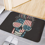 American Flag Skull Print Indoor Door Mat