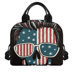American Flag Skull Print Insulated Lunch Bag