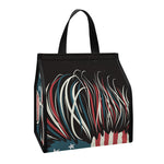 American Flag Skull Print Insulated Lunch Tote