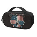 American Flag Skull Print Portable Cooler Travel Case