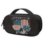 American Flag Skull Print Insulin Cooler Travel Case