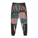 American Flag Skull Print Jogger Pants
