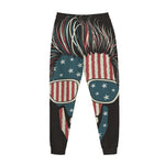 American Flag Skull Print Jogger Pants