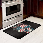 American Flag Skull Print Kitchen Mat