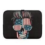 American Flag Skull Print Laptop Sleeve