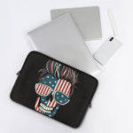 American Flag Skull Print Laptop Sleeve