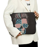 American Flag Skull Print Laptop Sleeve