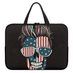 American Flag Skull Print Laptop Sleeve With Handle